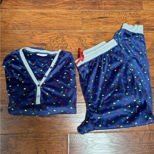 Lacey Chabert Fleece Pajama Set Christmas Lights 1X